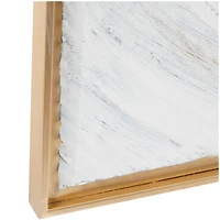 White Metal Spiral Starburst Framed Wall Art with Gold Frame 40" x 1" x 40"