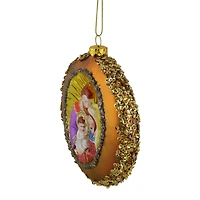 4" Joseph, Mary & Baby Jesus Glass Disc Ornament