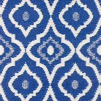 Blue & White Geometric Rectangular Outdoor Area Rug, 4ft. x 6ft.