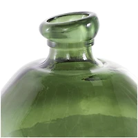 Green Recycled Glass Handmade Wide Ombre Spanish Bottle Vase