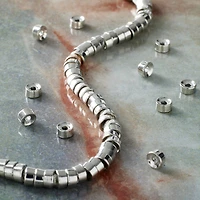 Rhodium Metal Disc Beads by Bead Landing