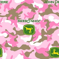 Springs Creative John Deere Logo on Pink Camo Fleece