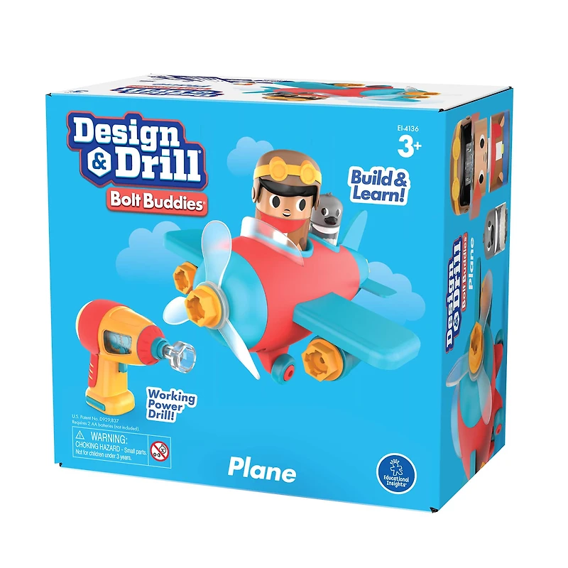 Educational Insights Design & Drill Bolt Buddies Plane