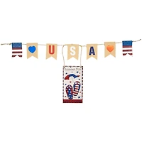30.5" USA Summer Fun Welcome Patriotic Hanging Wall Decoration