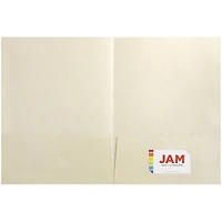 JAM Paper Ivory Metallic Handmade Folders, 100ct.