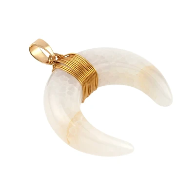 White Agate Moon Pendant by Bead Landing™