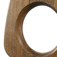 18" Brown Mango Wood Modern Sculpture