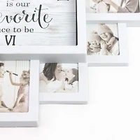 White Farmhouse Shabby-Chic "Together" Picture Frame Wall Collage Clock