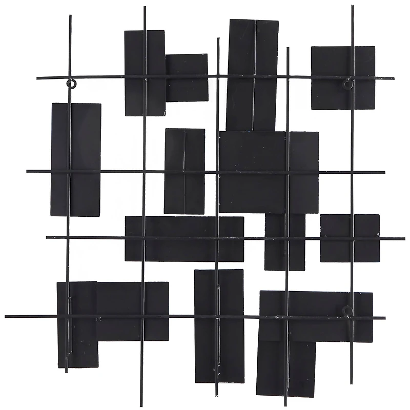CosmoLiving by Cosmopolitan Blue Metal Overlapping Stripes Geometric Wall Decor 29" x 2" x 30"