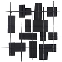 CosmoLiving by Cosmopolitan Blue Metal Overlapping Stripes Geometric Wall Decor 29" x 2" x 30"