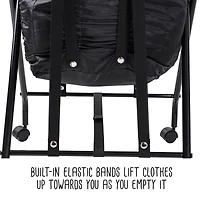 Honey Can Do Black Single Bounce Back Hamper with Wheels and Lid