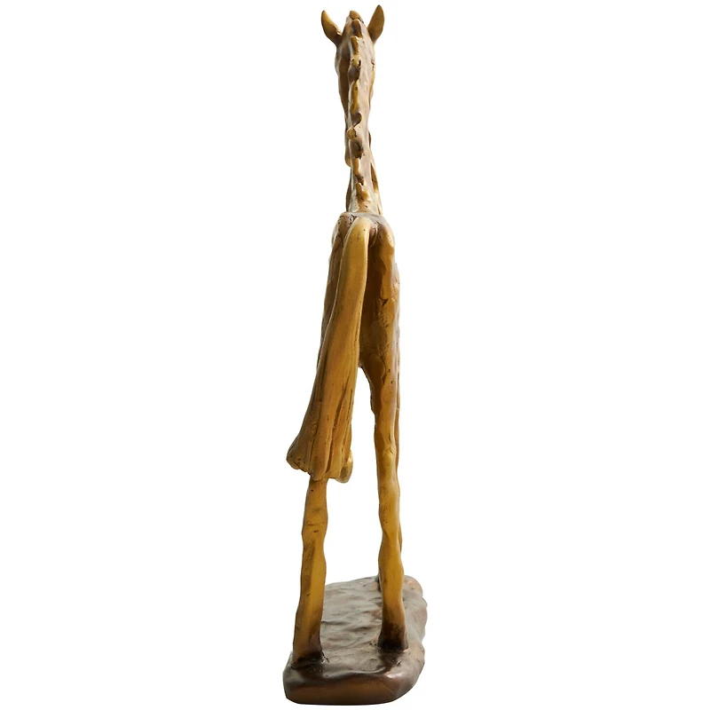 13" Gold Horse Slim Frame Textured Sculpture