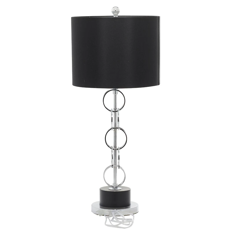 Black Polystone Contemporary Accent Lamp, 13" x 13" x 30"