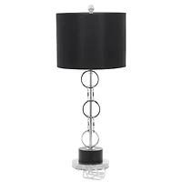 Black Polystone Contemporary Accent Lamp, 13" x 13" x 30"