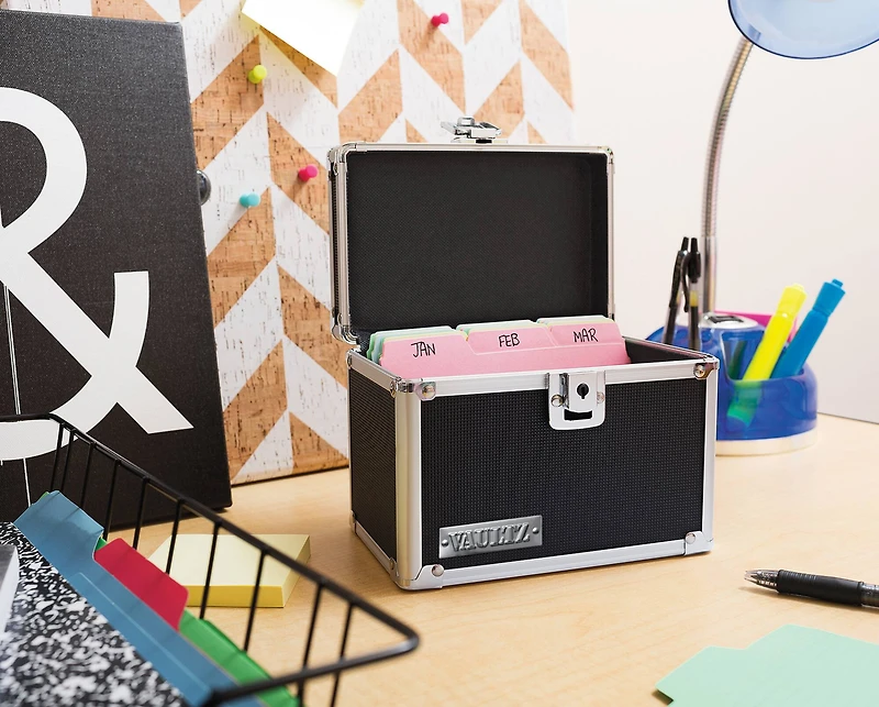 Vaultz Black 4" x 6" Storage Box