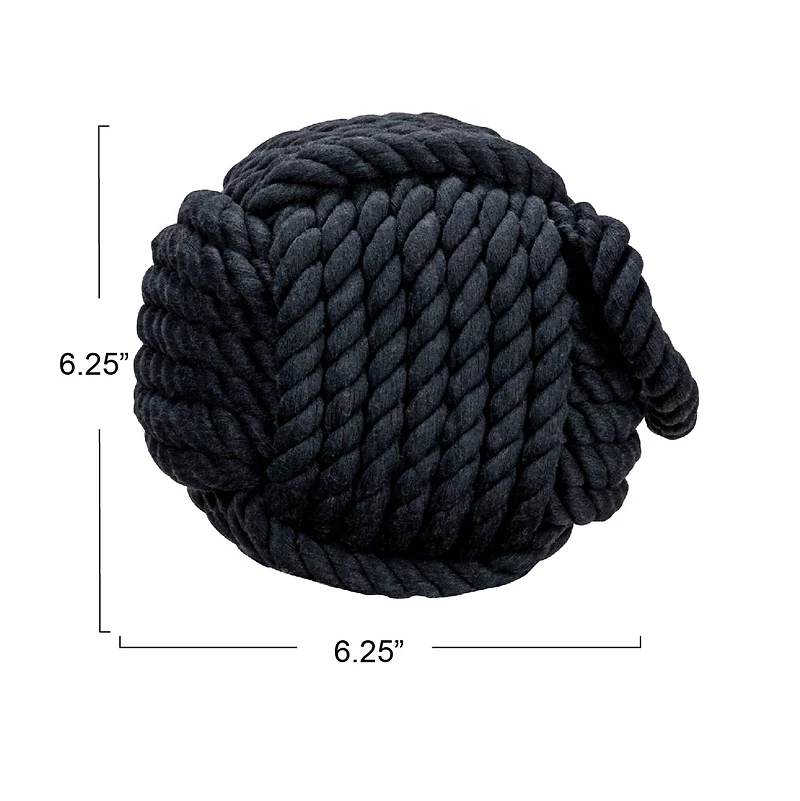 Hello Honey® 6" Black Nautical Rope Knot Decoration