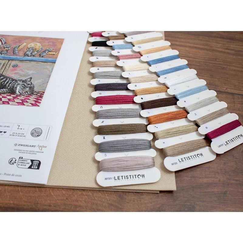 LetiStitch When the Cat Sleeps Counted Cross Stitch Kit