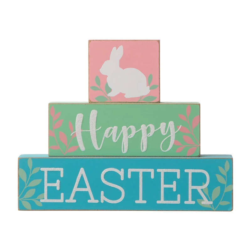 Glitzhome® 9.5" Wooden Easter Block Table Décor