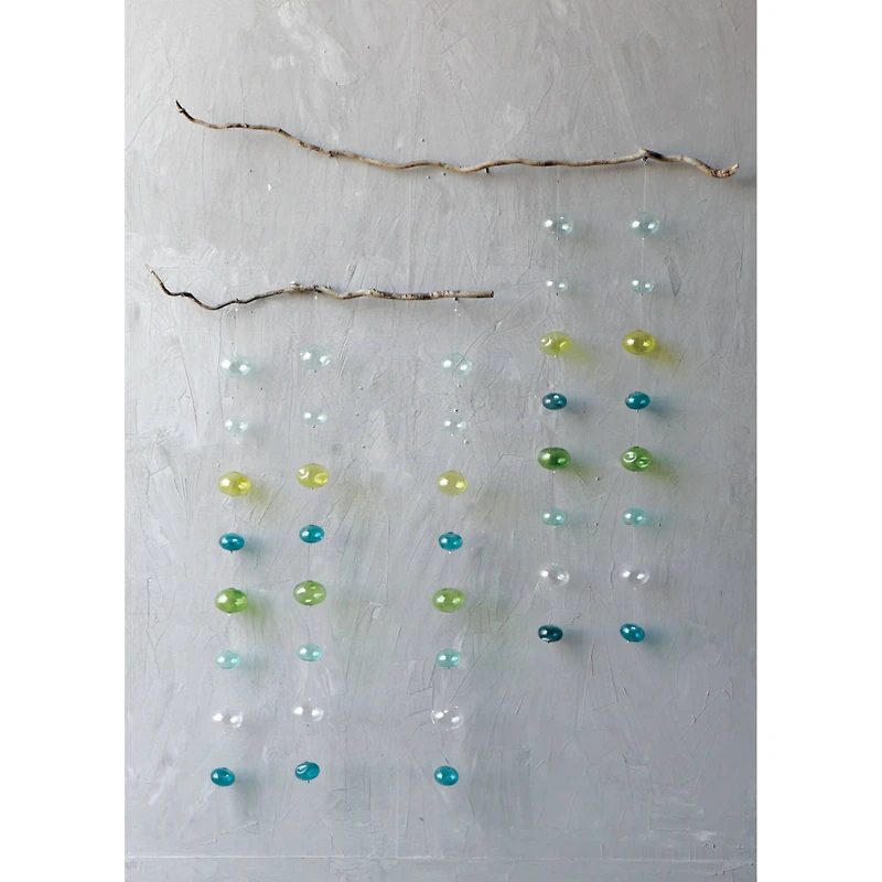 Hello Honey® 4ft. Blues & Greens Hand Blown Bubble Glass Garland