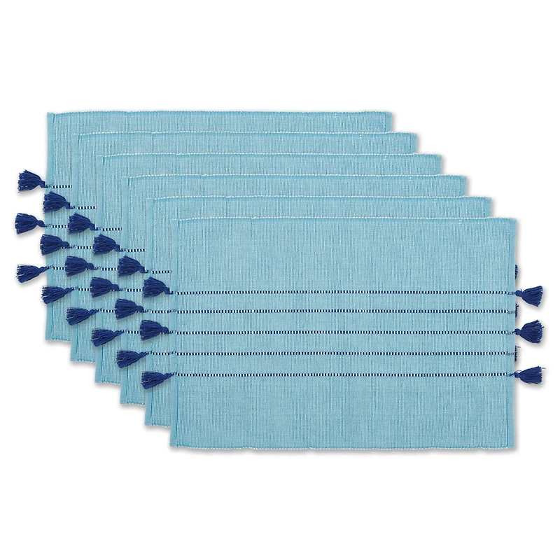 DII® Thera Stripe Blue Placemats, 6ct.