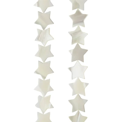 Natural White Shell Star Beads, 10mm by Bead Landing™