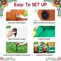 Glitzhome® 7ft. LED Lighted Inflatable Santa Skiing under Tree Arch Décor