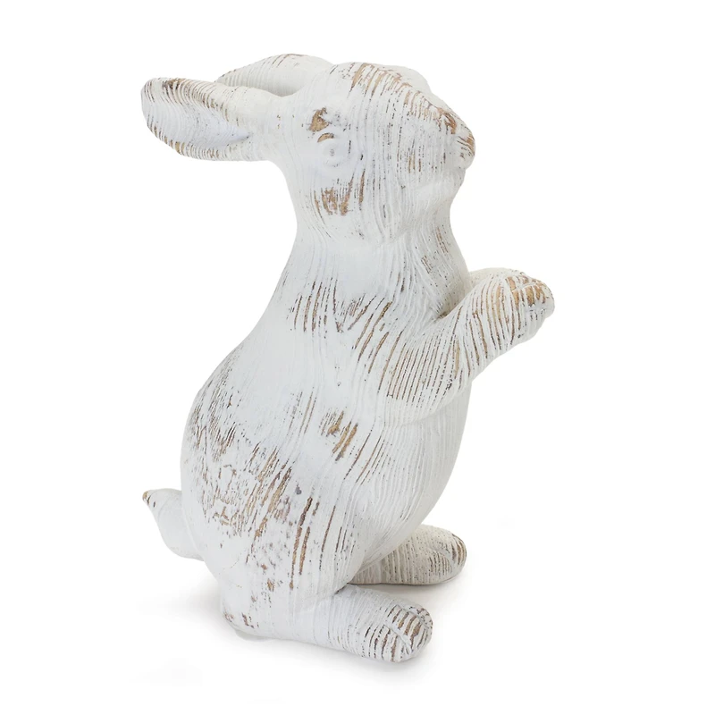 White Washed Rabbit Figurine Set