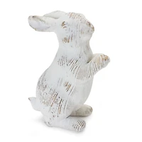 White Washed Rabbit Figurine Set
