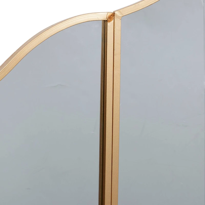 31'' Gold Traditional Metal Trifold Wall Mirror