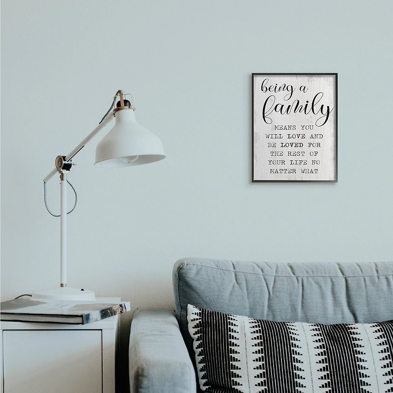 Stupell Industries Family is Being Loved Wall Accent with Black Frame