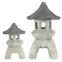 Design Toscano® Medium and Large Pagoda Lantern Sculpture Set