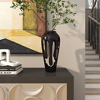 15" Black Aluminum Drip Vase with Melting Designed Body