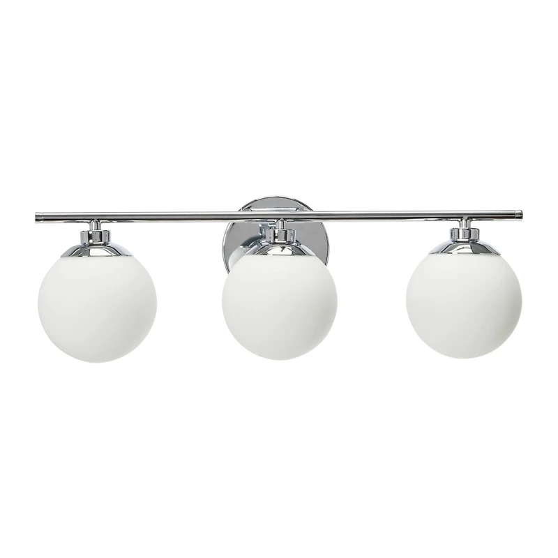 Hello Honey® Robert Stevenson Lighting Lorne Metal & Frosted Glass 3-Light Vanity