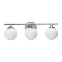 Hello Honey® Robert Stevenson Lighting Lorne Metal & Frosted Glass 3-Light Vanity