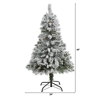 4ft. Unlit Flocked White River Mountain Pine & Pinecones Artificial Christmas Tree
