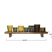 Hello Honey® Wooden Footed Tray & Votive Holder Set