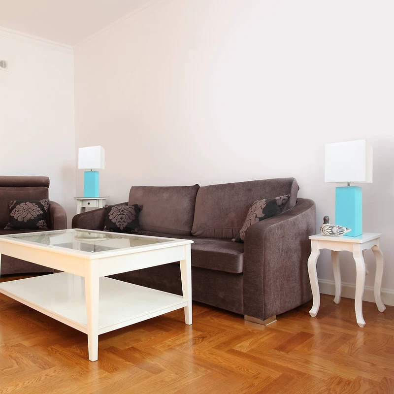 Elegant Designs™ 2 Pack Leather Table Lamps with White Shades