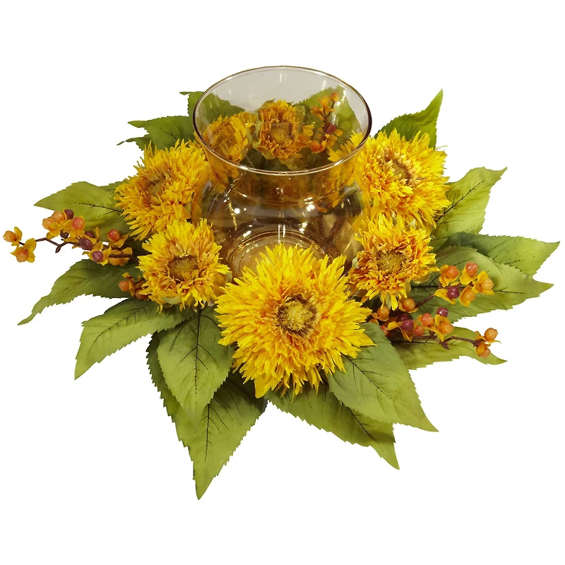 7.5" Golden Sunflower Candelabrum Arrangement