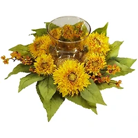 7.5" Golden Sunflower Candelabrum Arrangement