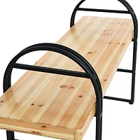 Hello Honey® 48" Blonde Nordic Fir Wood & Black Iron Bench