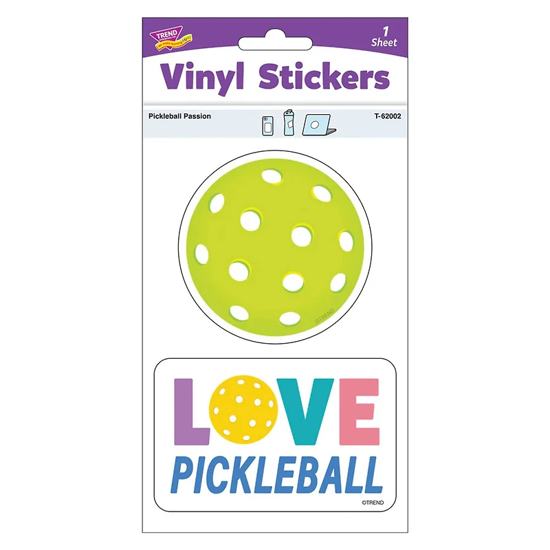 TREND Enterprises® Pickleball Passion Vinyl Stickers, 6 Packs of 2