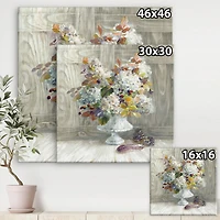Designart - Rustic Florals White