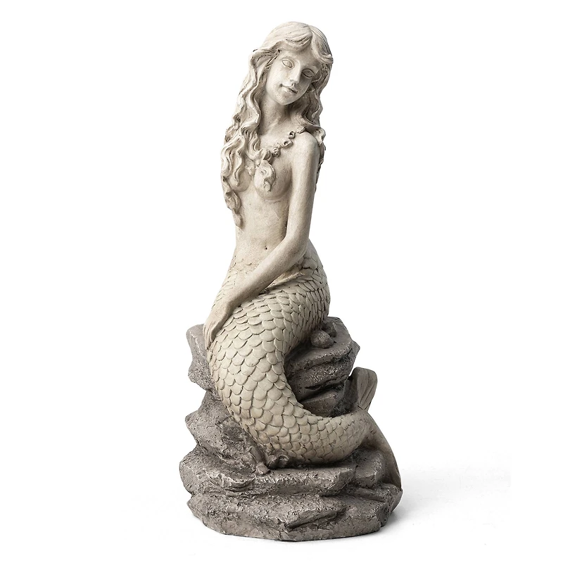 Glitzhome® 20" MGO Mermaid Garden Statue