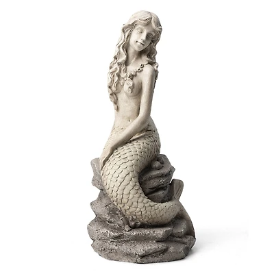 Glitzhome® 20" MGO Mermaid Garden Statue