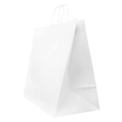 JAM Paper 16" White Kraft Gift Bags, 24ct.
