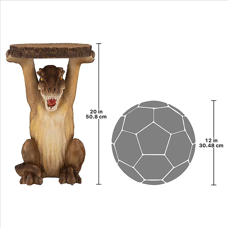 Design Toscano 20" Tyrant T-Rex Sculptural Dinosaur Side Table