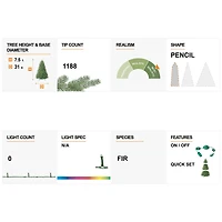 7.5ft. Unlit Silver Tinsel Artificial Christmas Tree