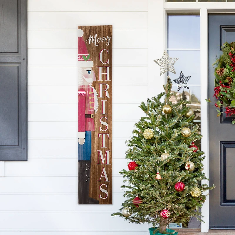 Glitzhome® 5ft. Wooden Nutcracker Porch Sign