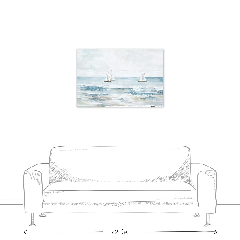 Painted Abstract Seascape Canvas Wall Art