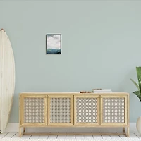 Stupell Industries Abstract Ocean Horizon Line Nautical Water Cloudy Sky Framed Wall Art